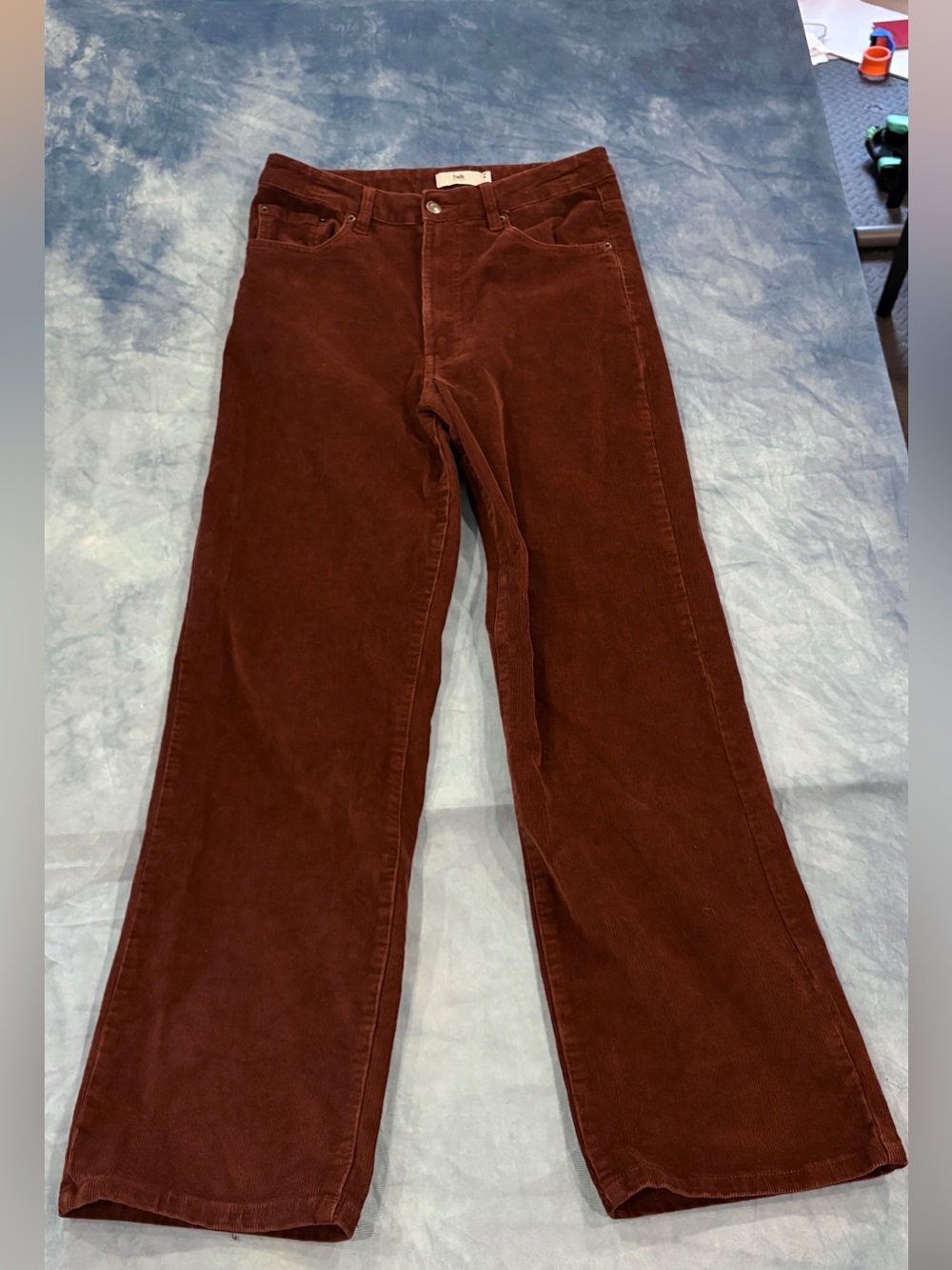 Twik by Simons High Rise Wide Leg Rust Brown Corduroy size 28